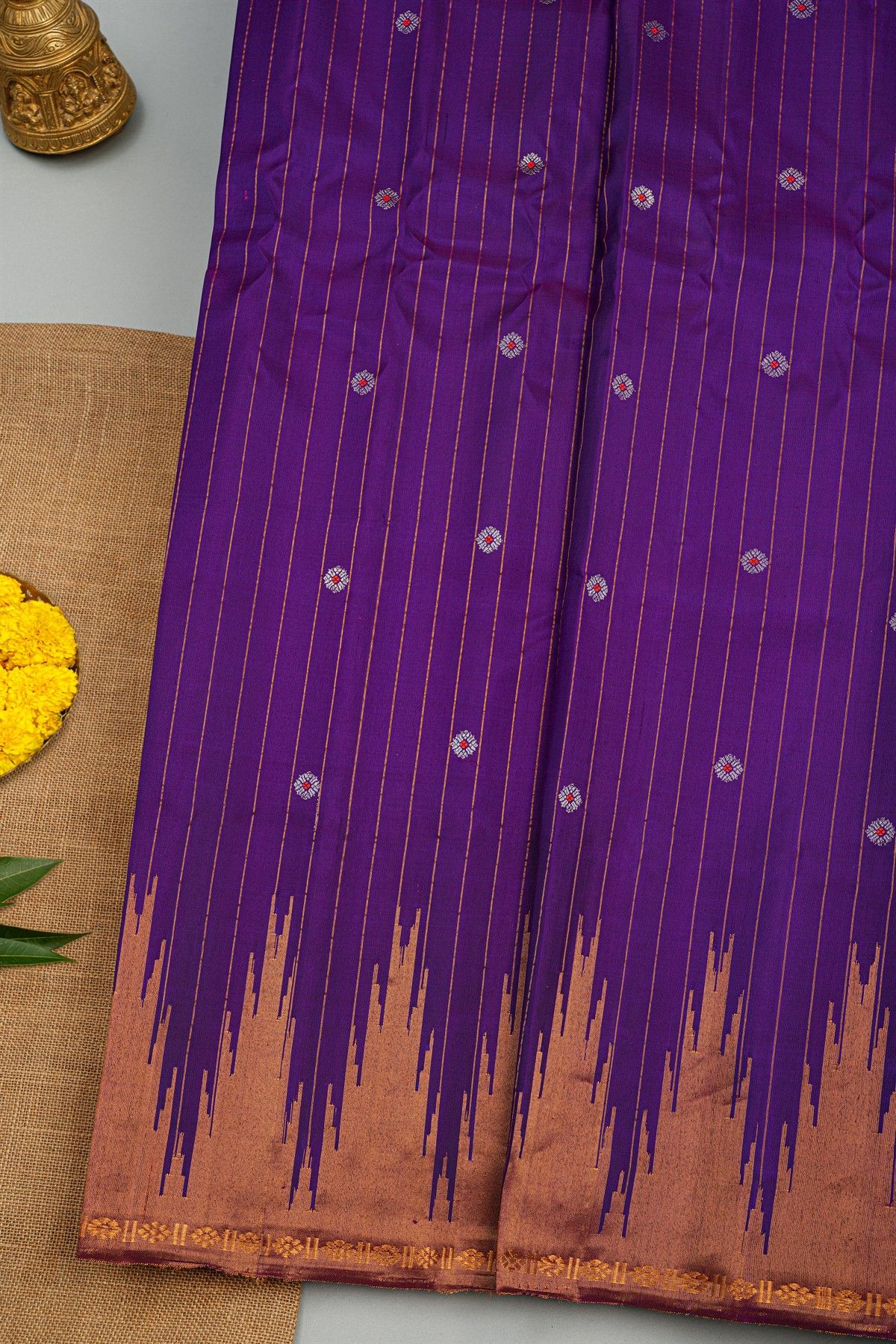 Gadwal Silk Violet Saree
