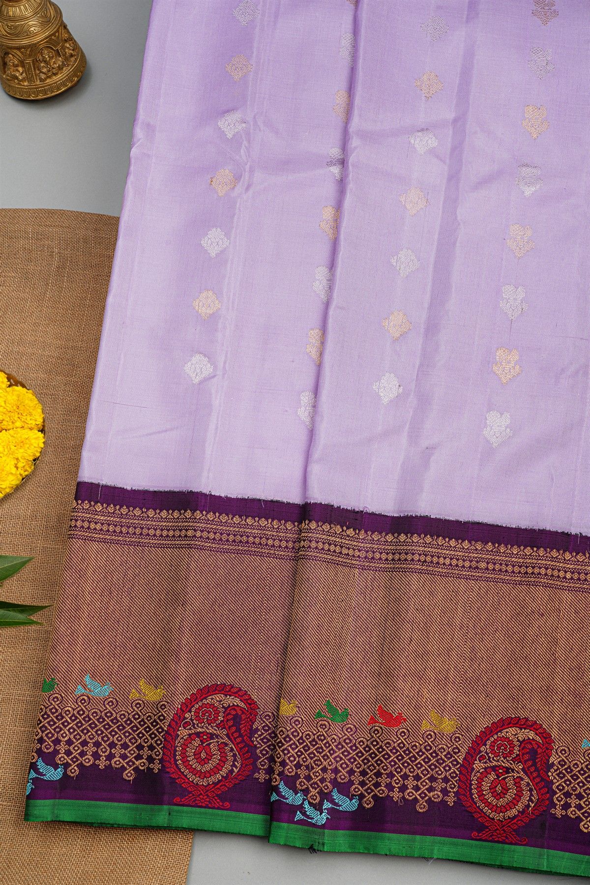 Gadwal Silk Lavender Saree
