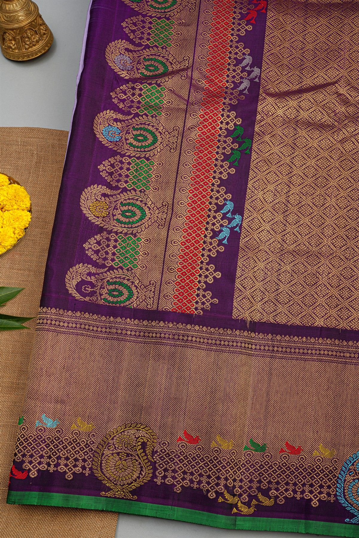Gadwal Silk Lavender Saree