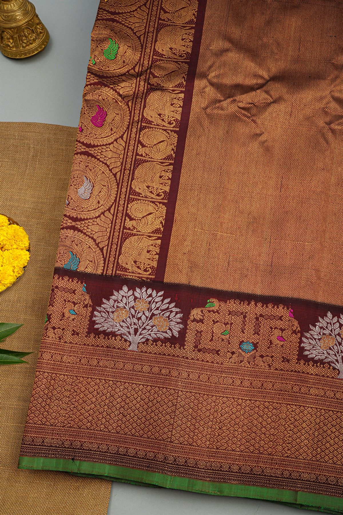 Gadwal Silk Sky Blue Saree