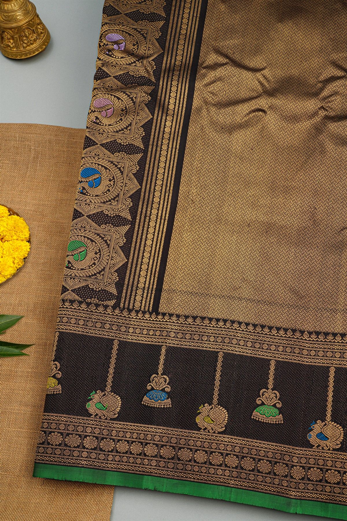 Gadwal Silk Sky Blue Saree