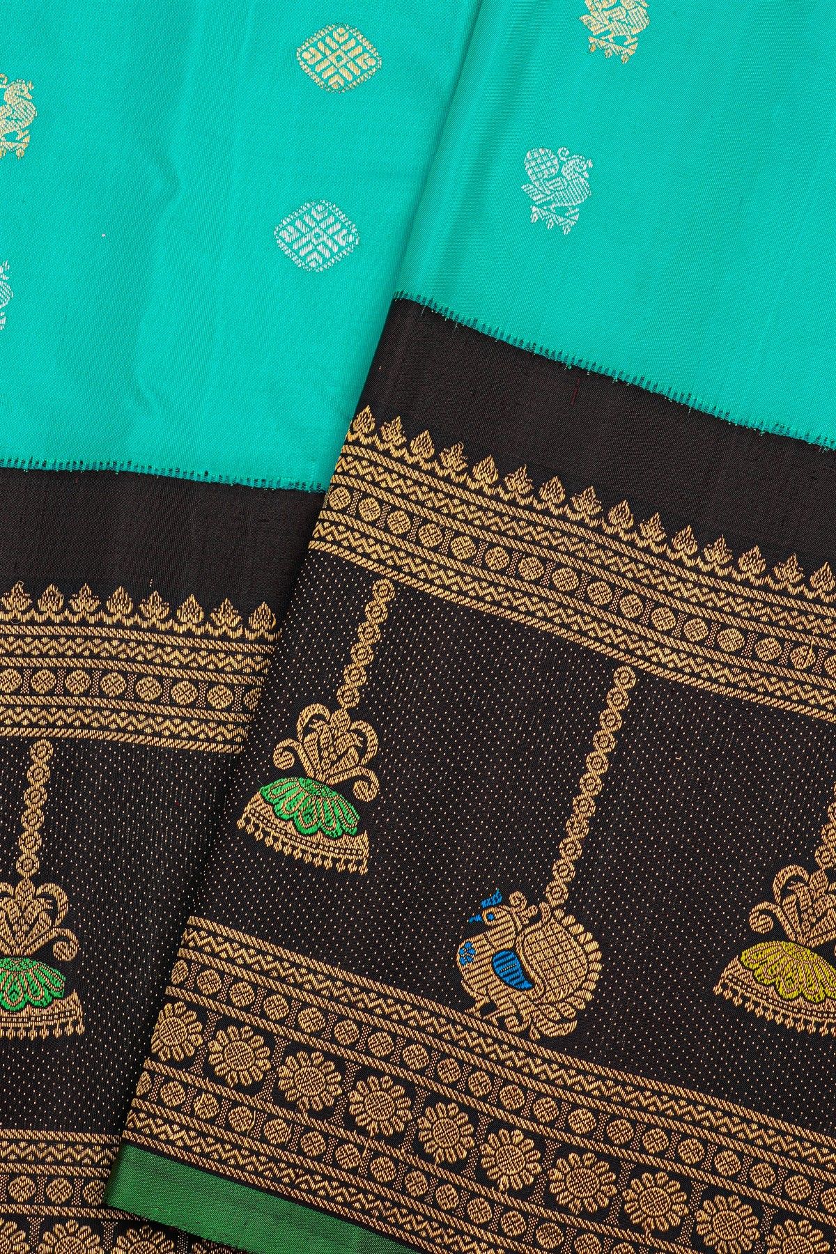 Gadwal Silk Sky Blue Saree