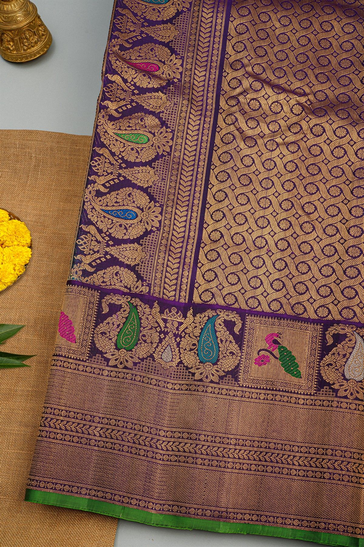 Gadwal Silk Sky Blue Saree