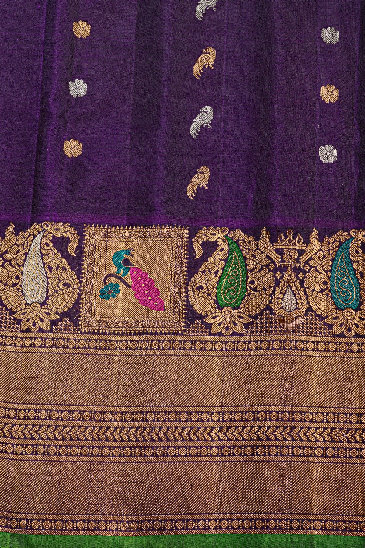 Gadwal Silk Sky Blue Saree