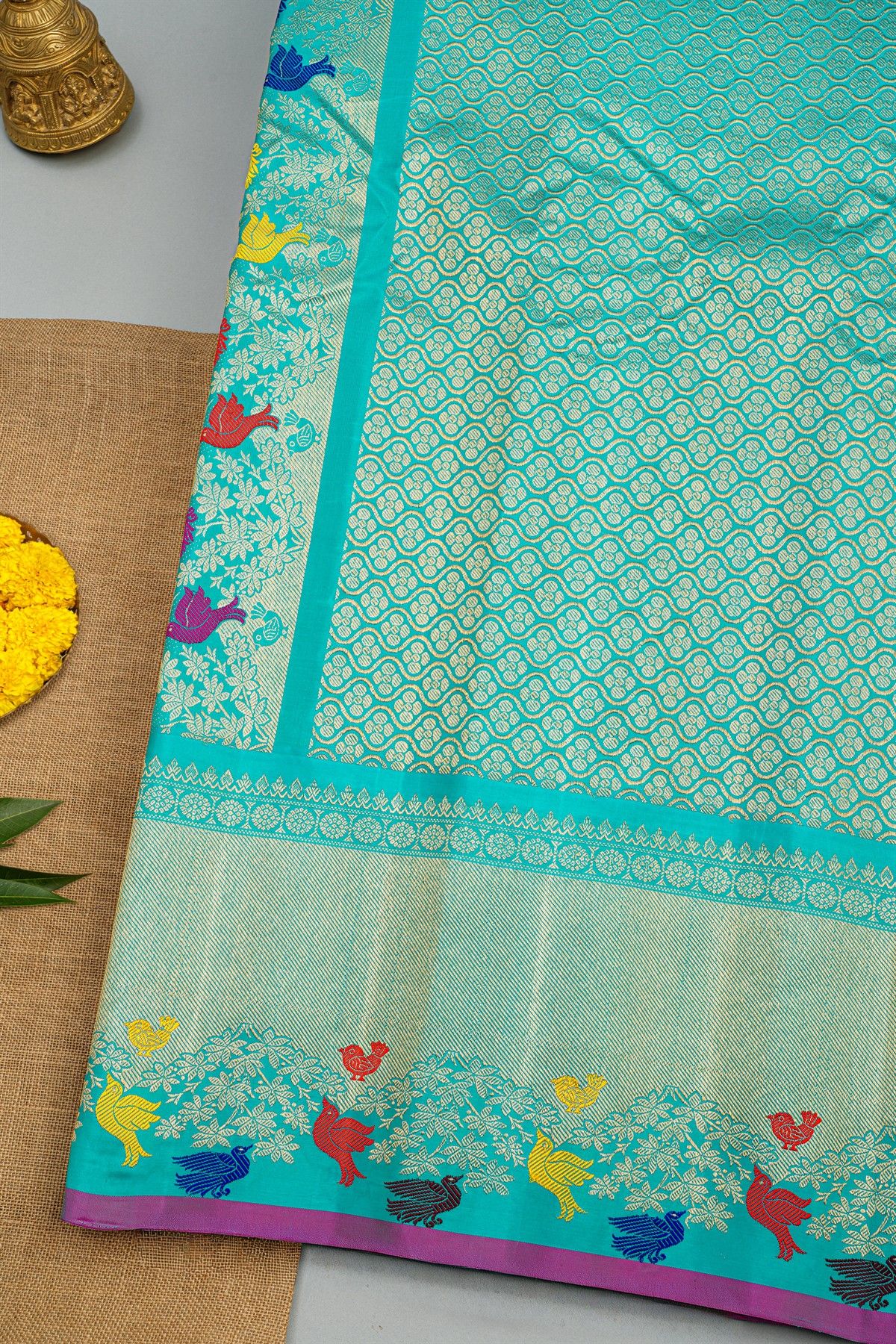 Gadwal Silk Orange Saree