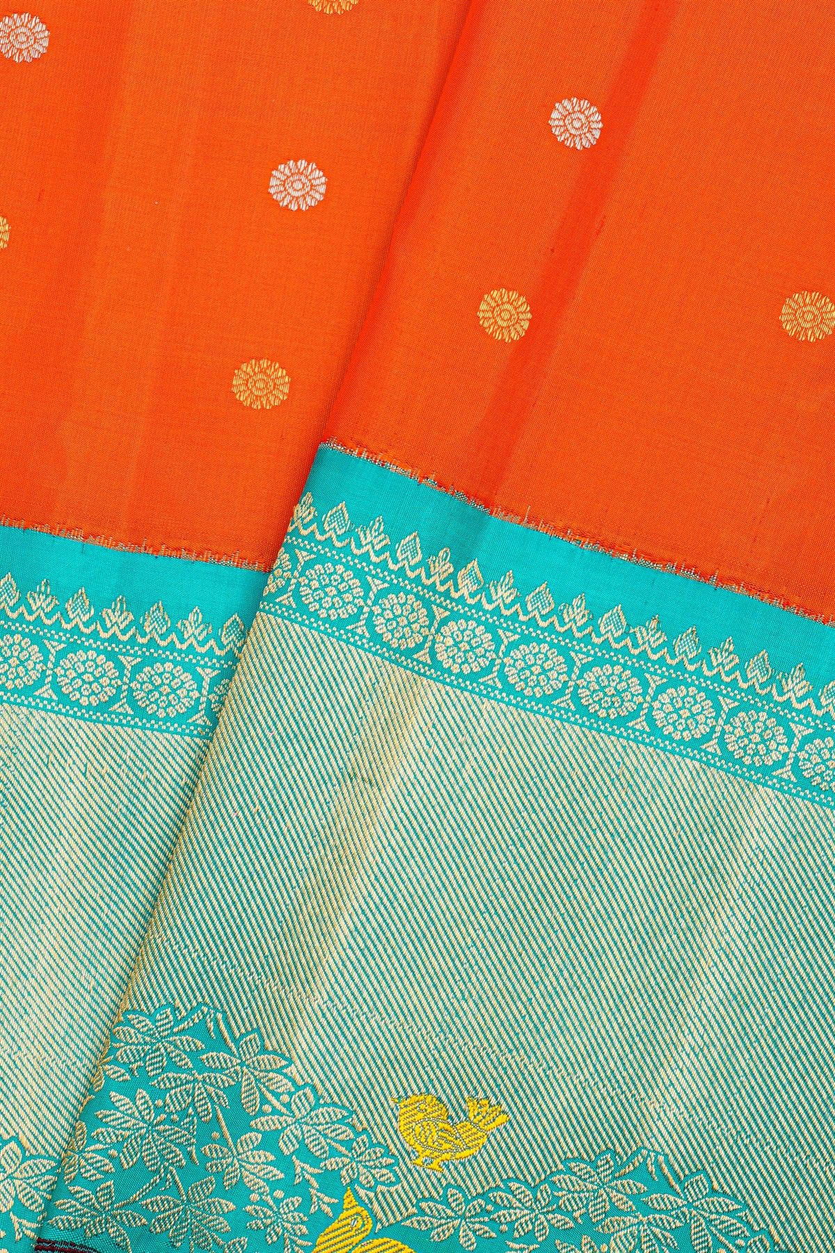 Gadwal Silk Orange Saree