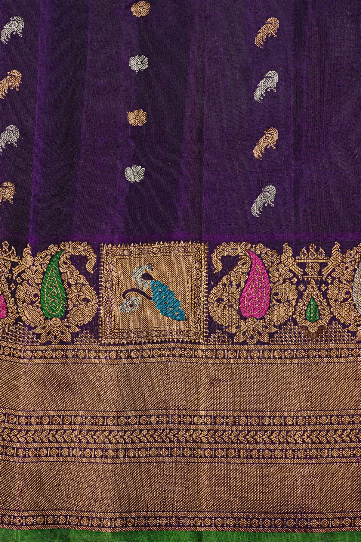 Gadwal Silk Orange Saree