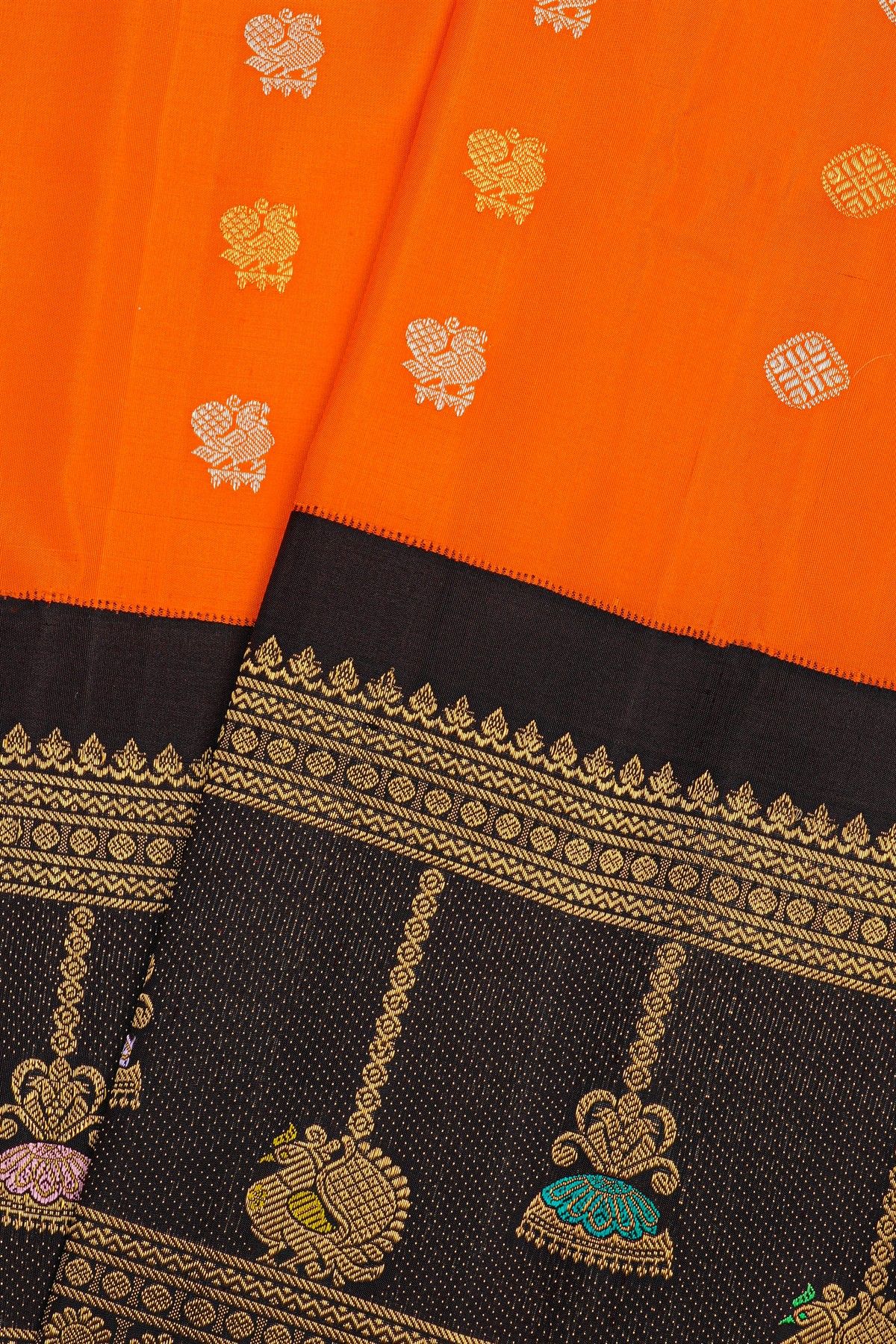 Gadwal Silk Orange Saree
