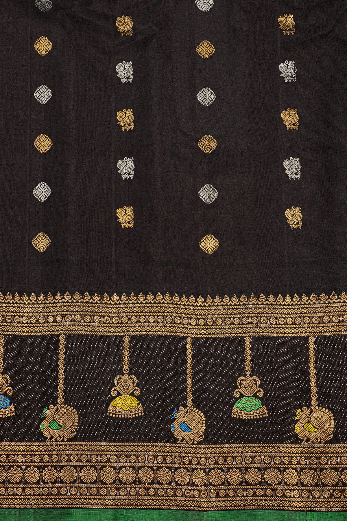 Gadwal Silk Orange Saree