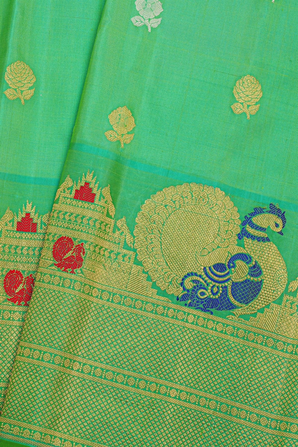 Gadwal Silk Sea Green Saree