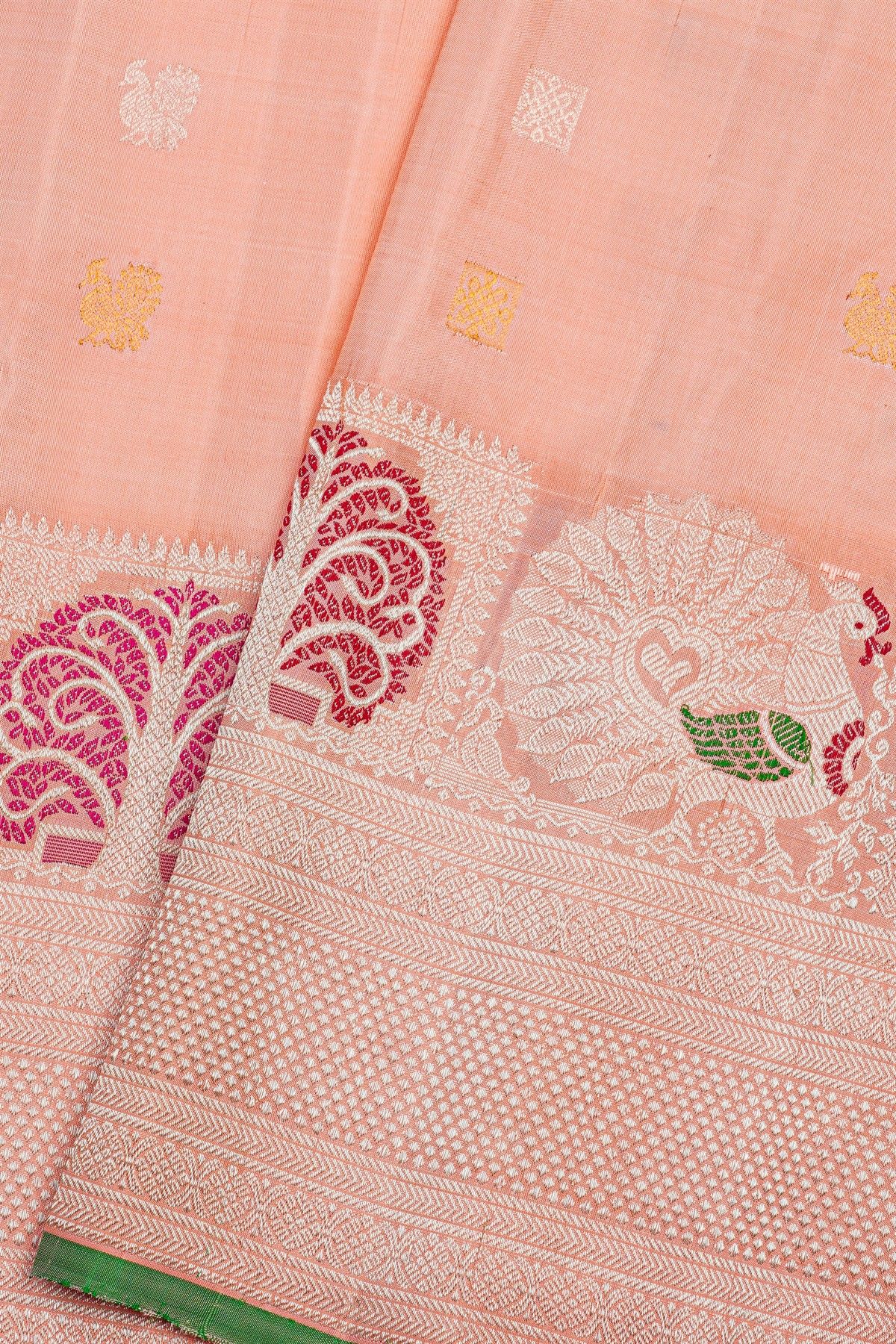 Gadwal Silk Baby Pink Saree