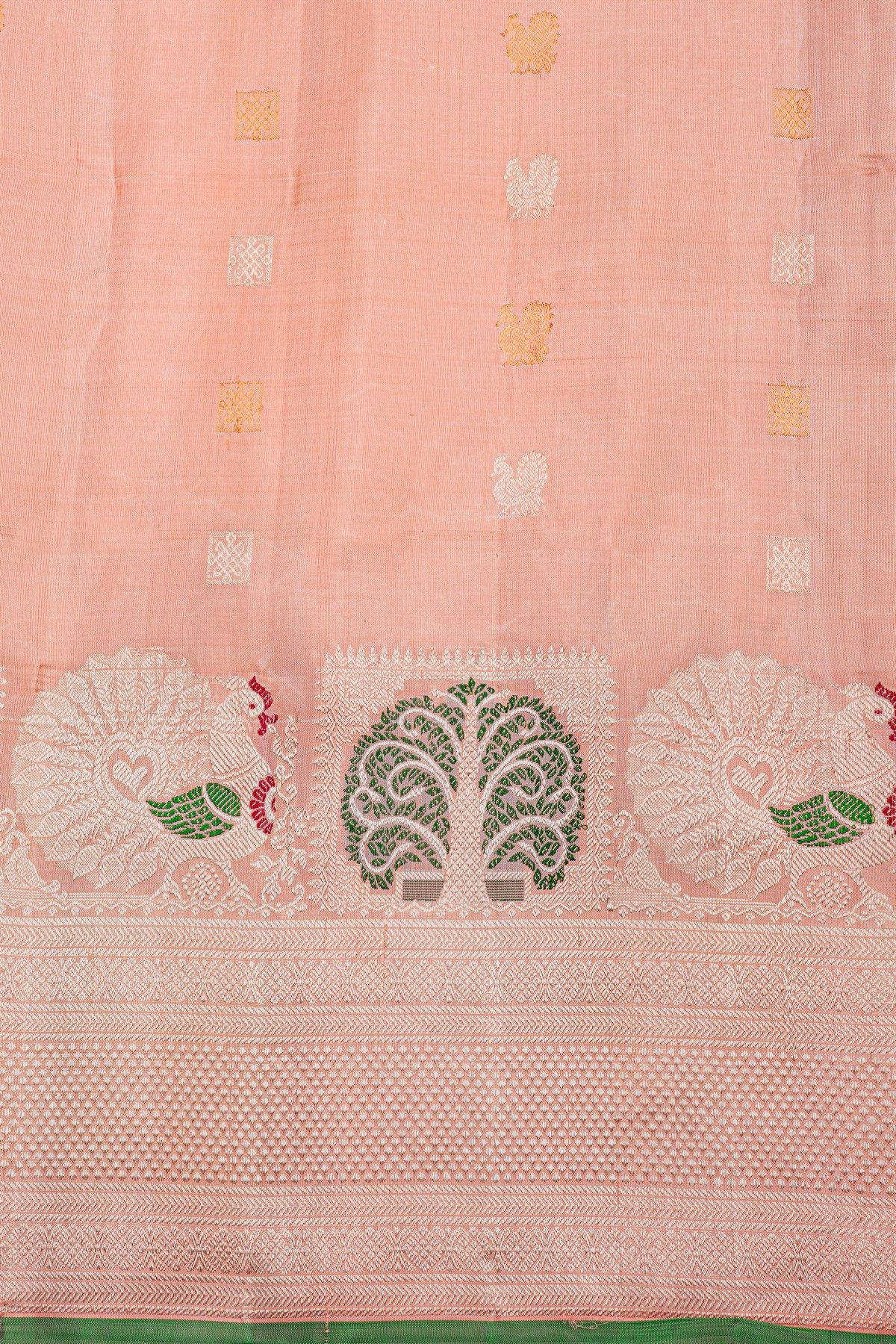 Gadwal Silk Baby Pink Saree