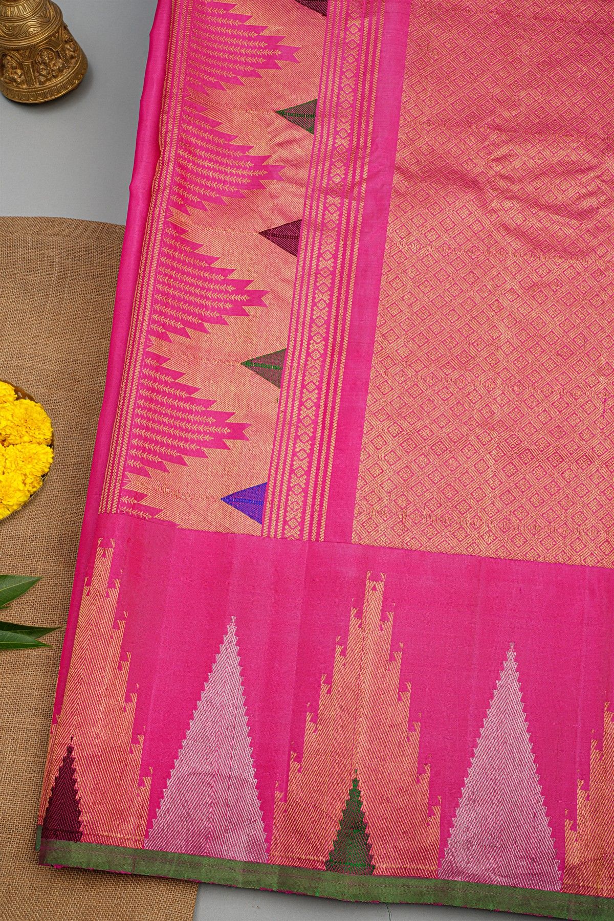 Gadwal Silk Pink Saree