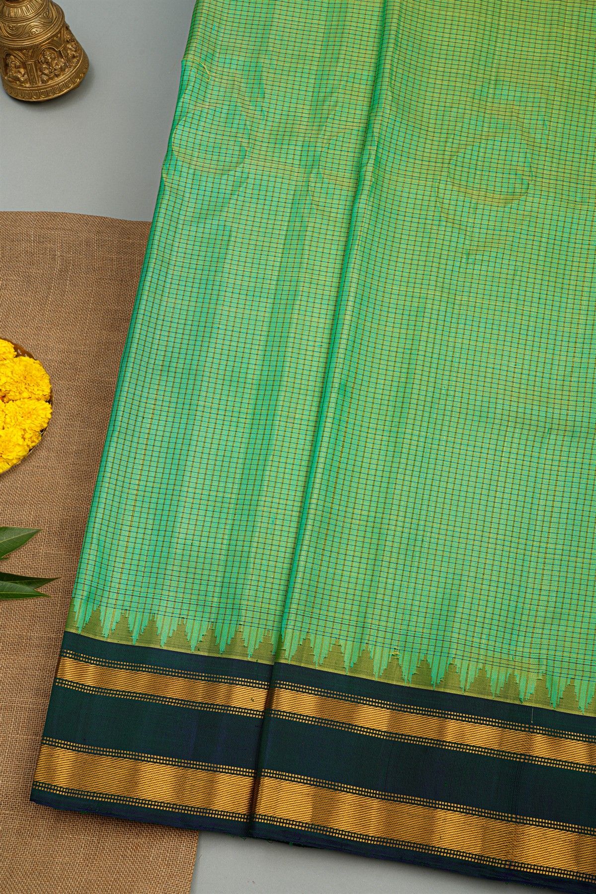 Gadwal Silk Sea Green Saree