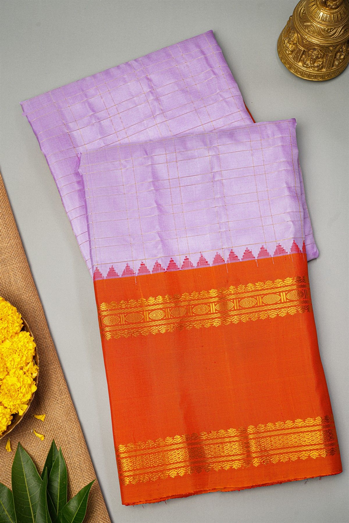 Gadwal Silk Lavender Saree