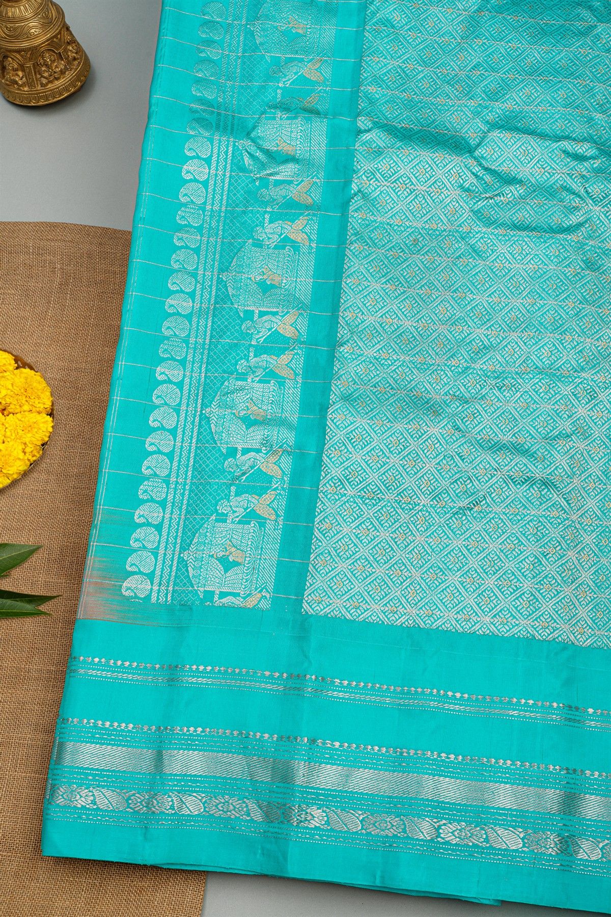 Gadwal Silk Red Saree