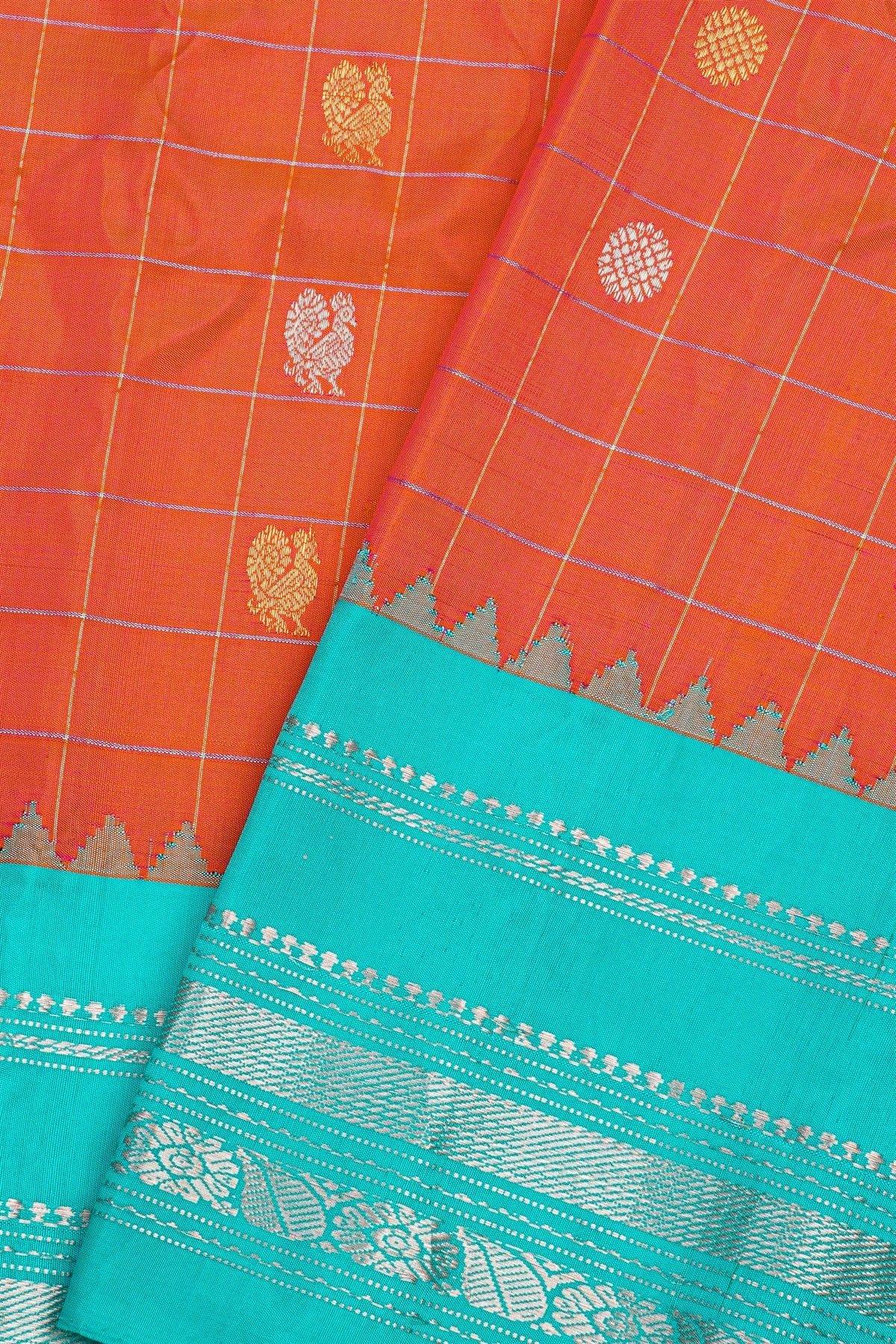 Gadwal Silk Red Saree