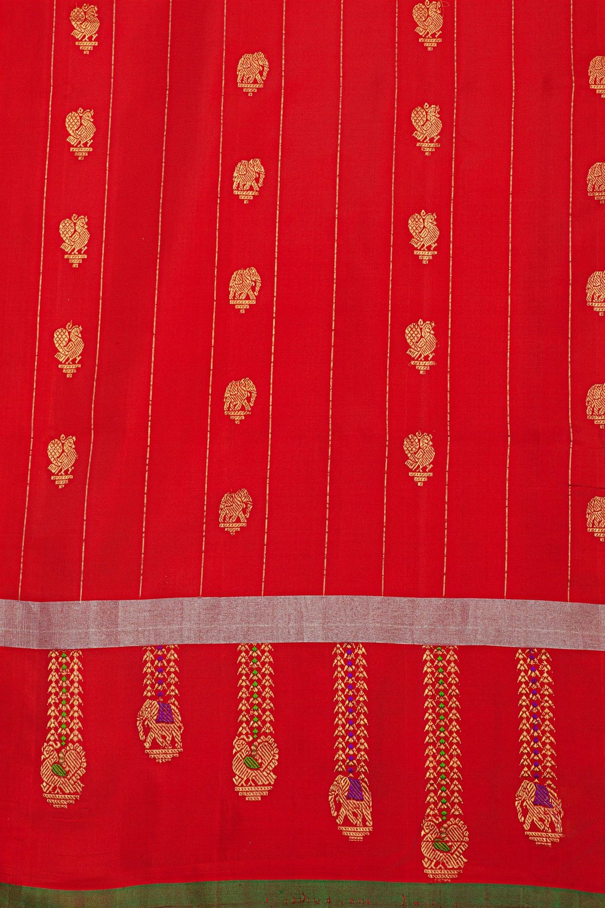 Gadwal Silk Red Saree
