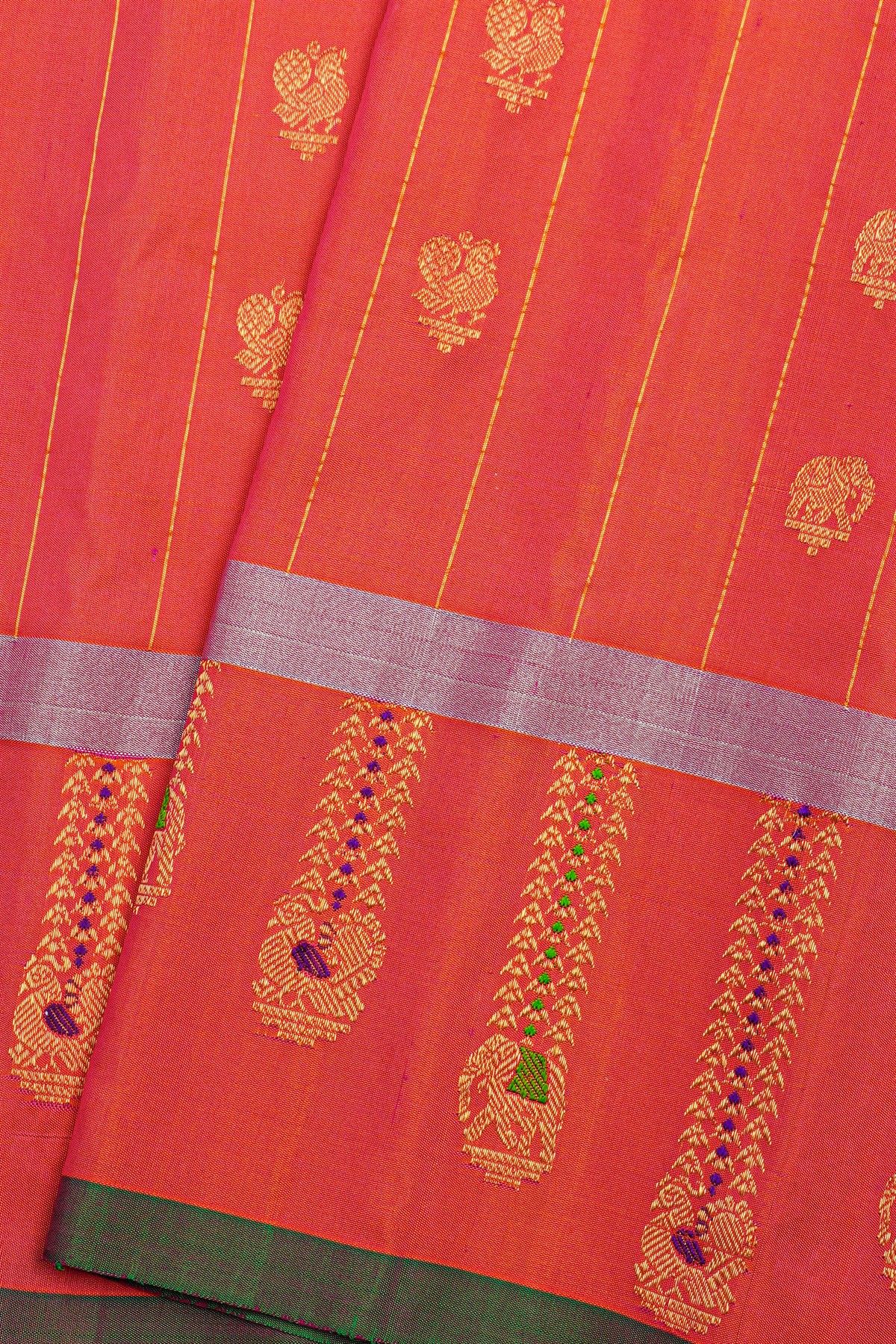 Gadwal Silk Red Saree