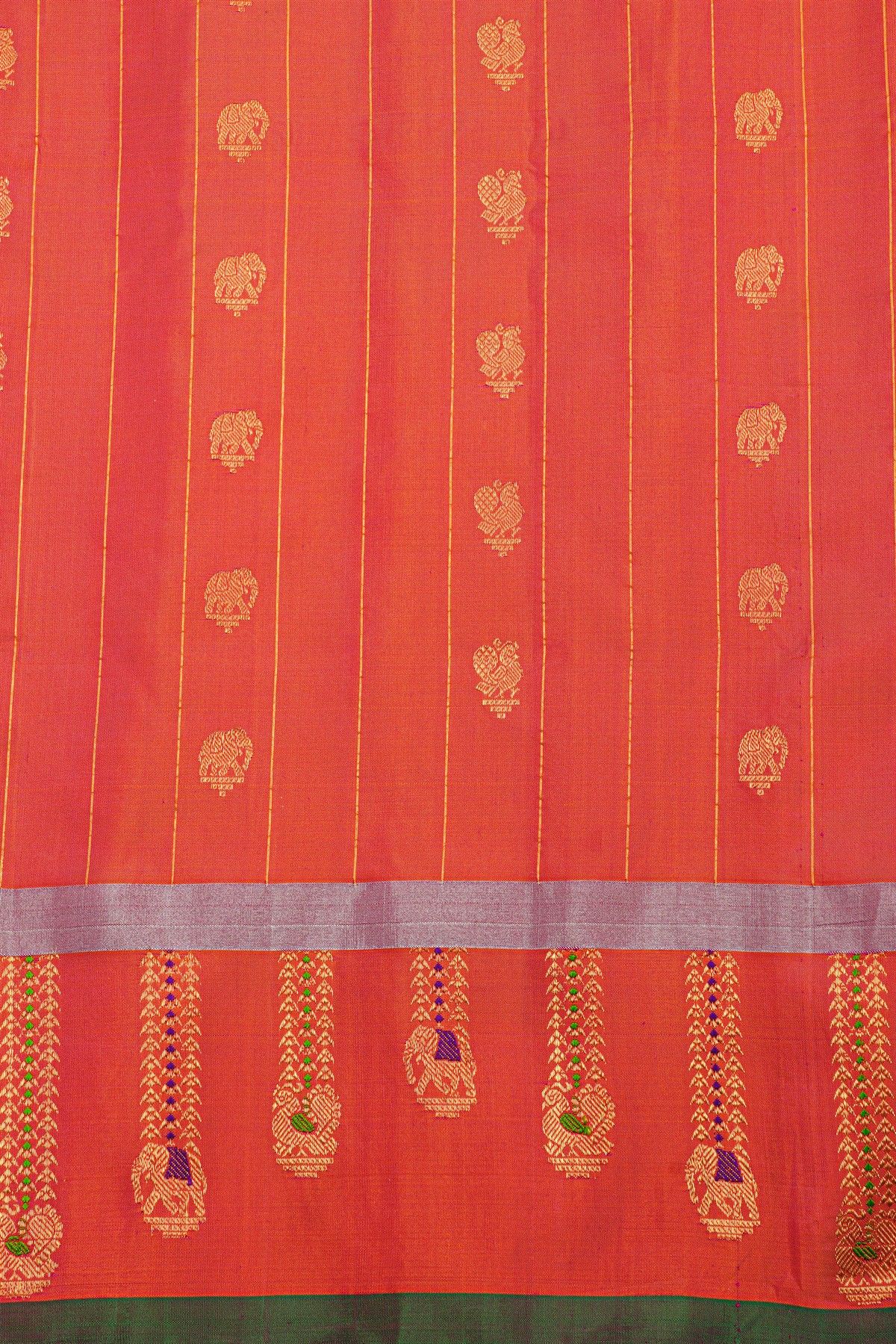 Gadwal Silk Red Saree