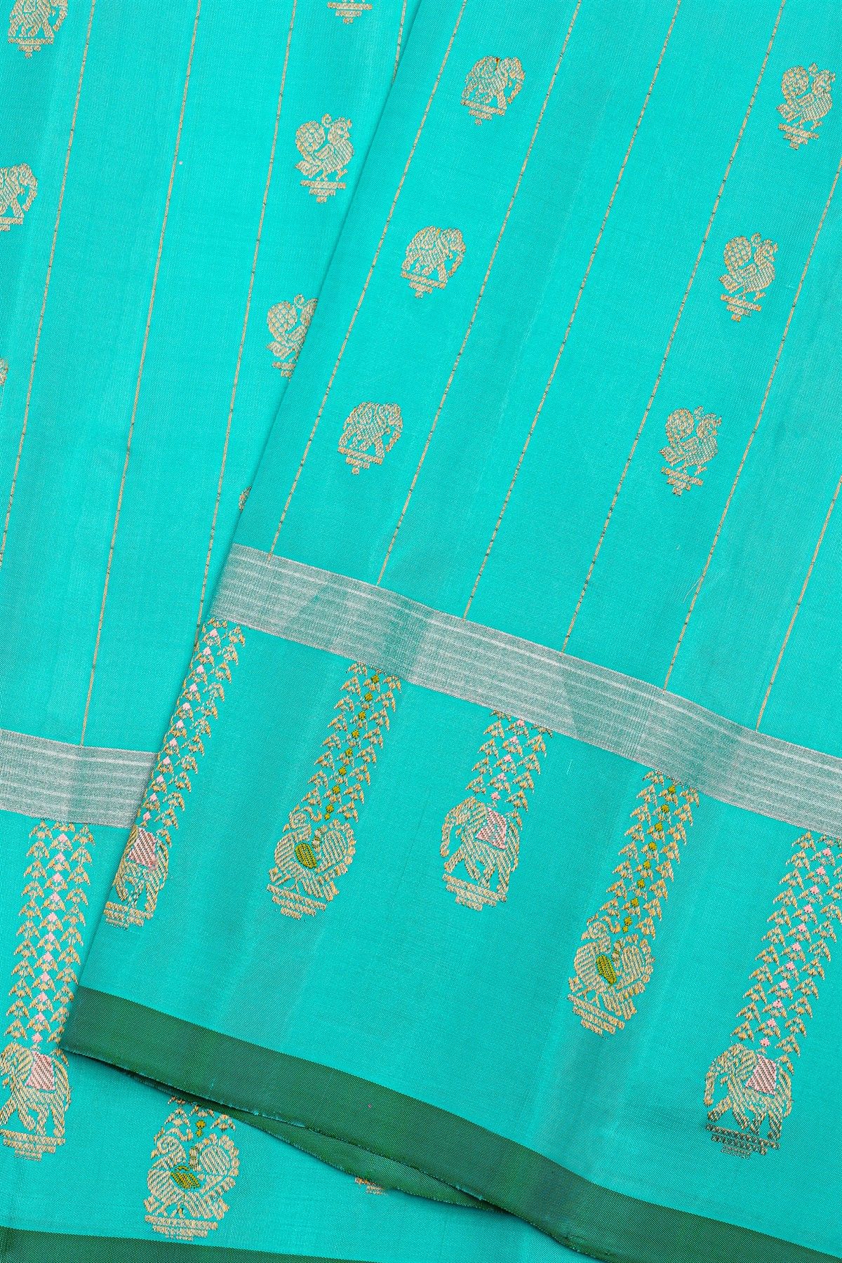 Gadwal Silk Sky Blue Saree