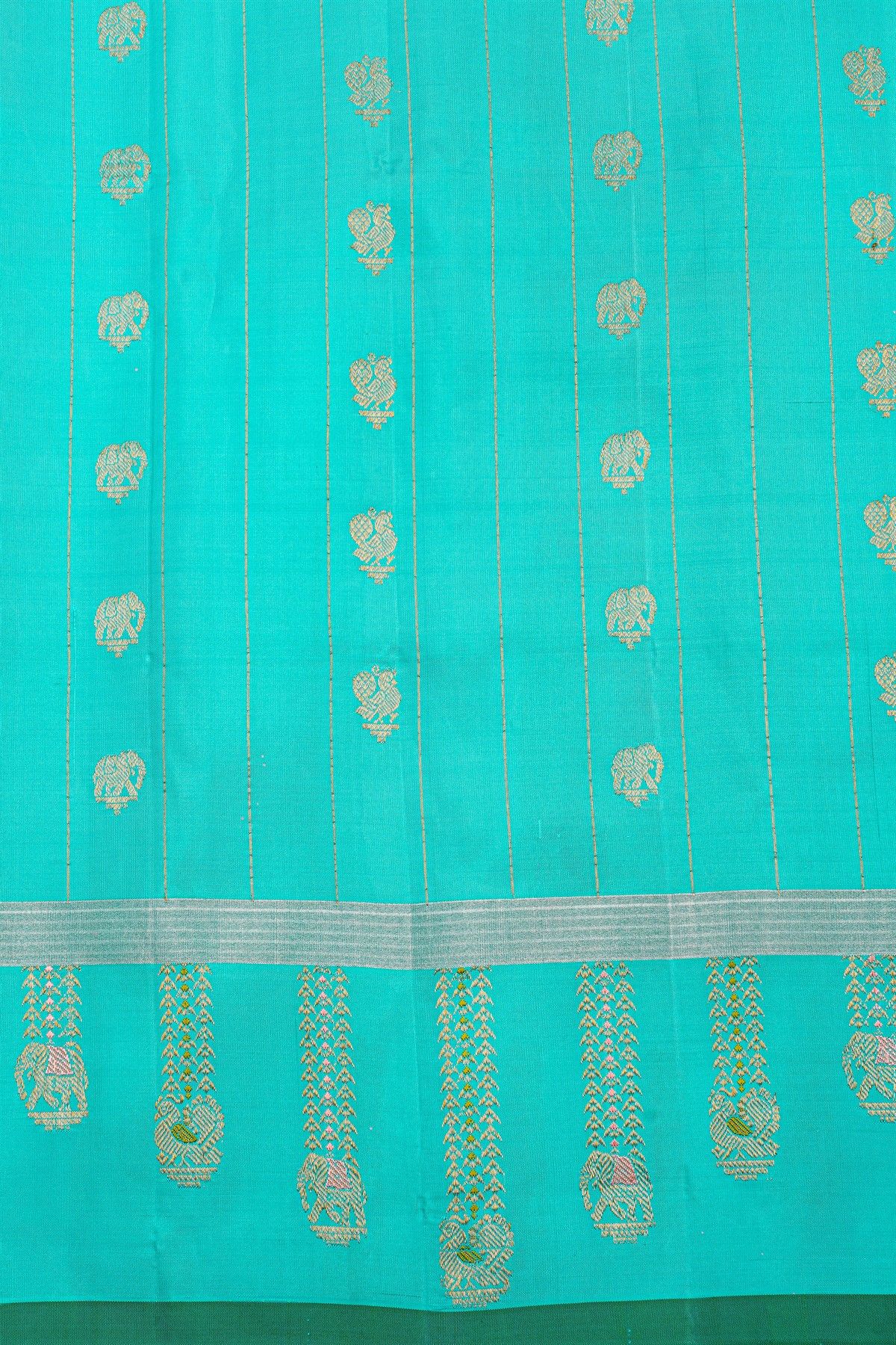 Gadwal Silk Sky Blue Saree
