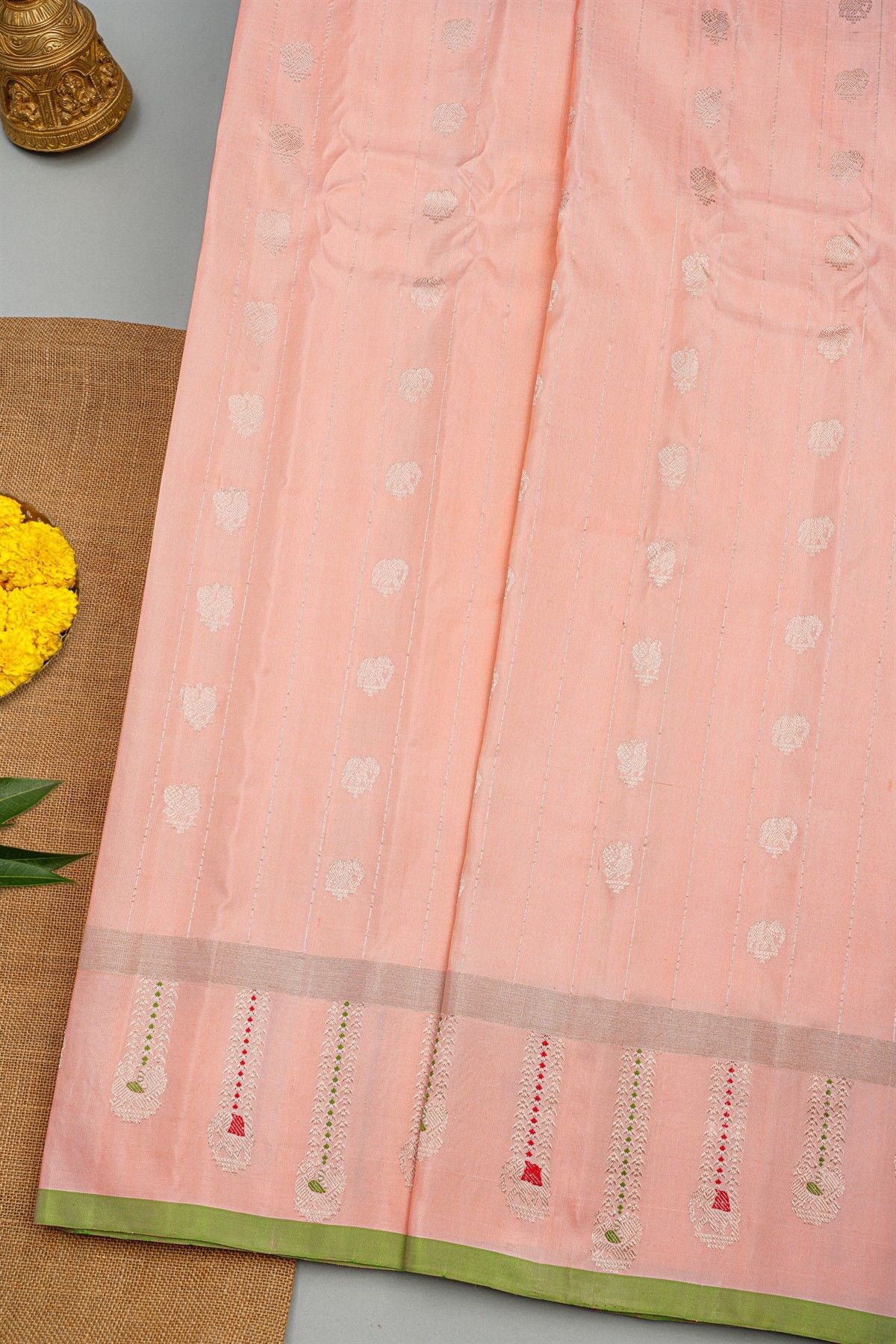 Gadwal Silk Baby Pink Saree