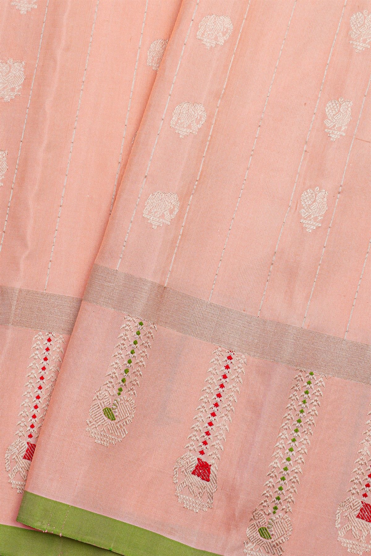 Gadwal Silk Baby Pink Saree
