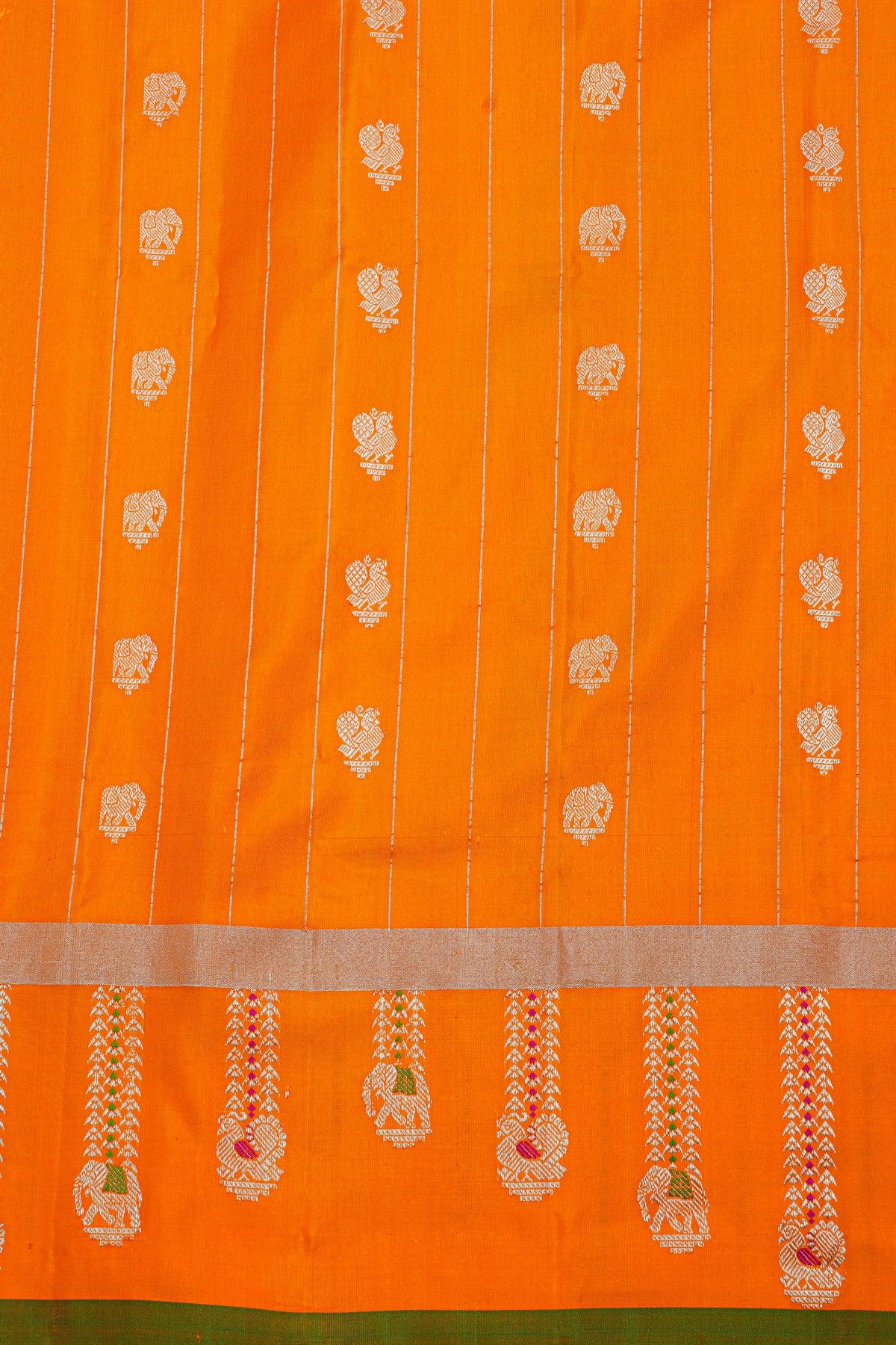 Gadwal Silk Orange Saree