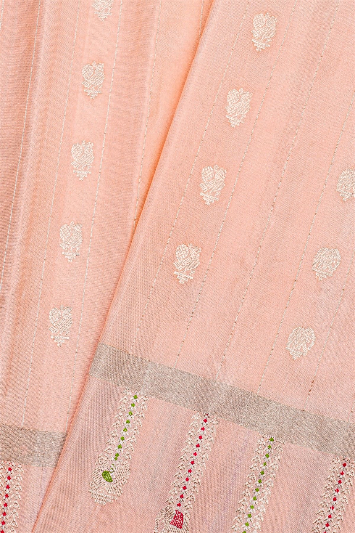 Gadwal Silk Light Peach Saree