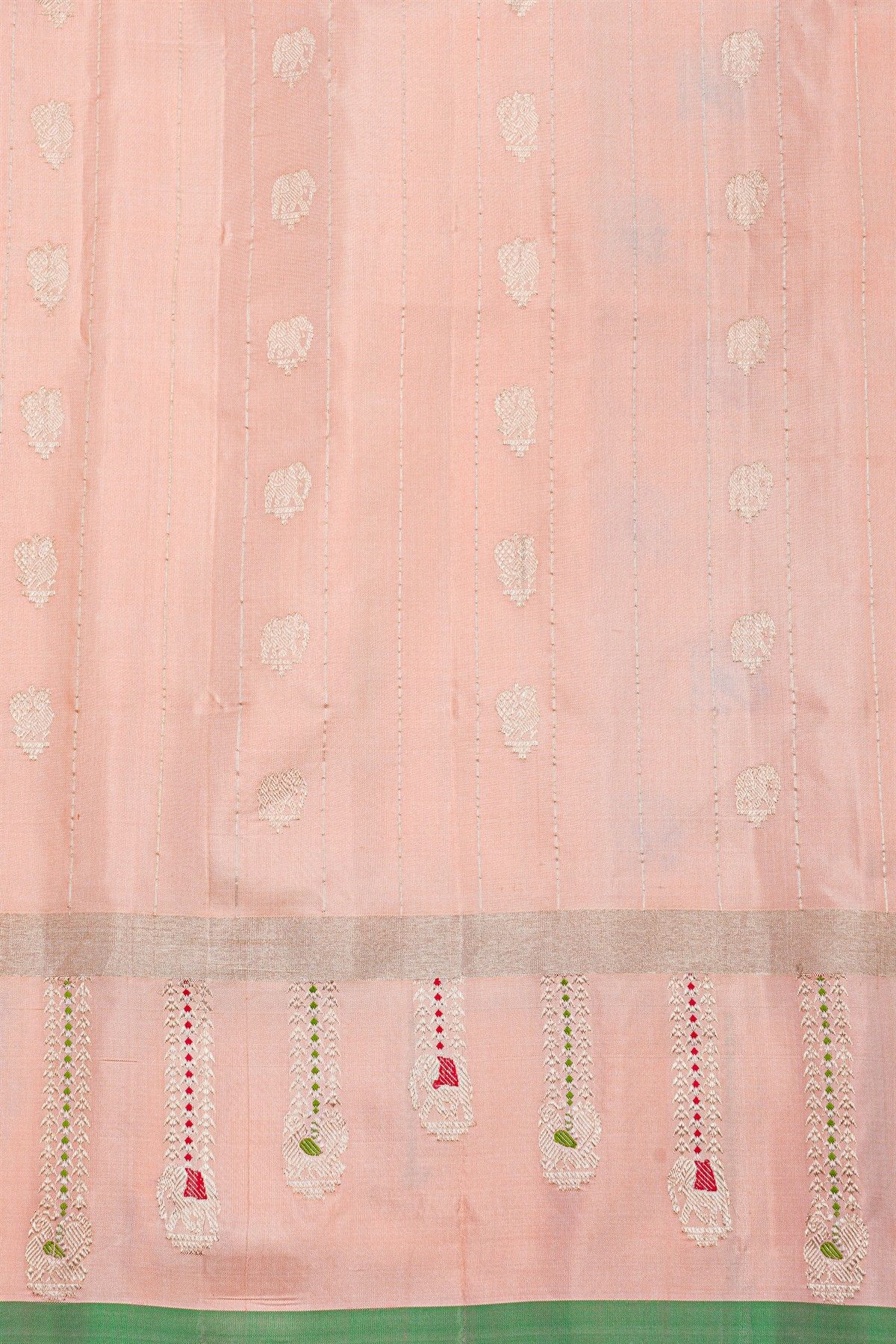Gadwal Silk Light Peach Saree