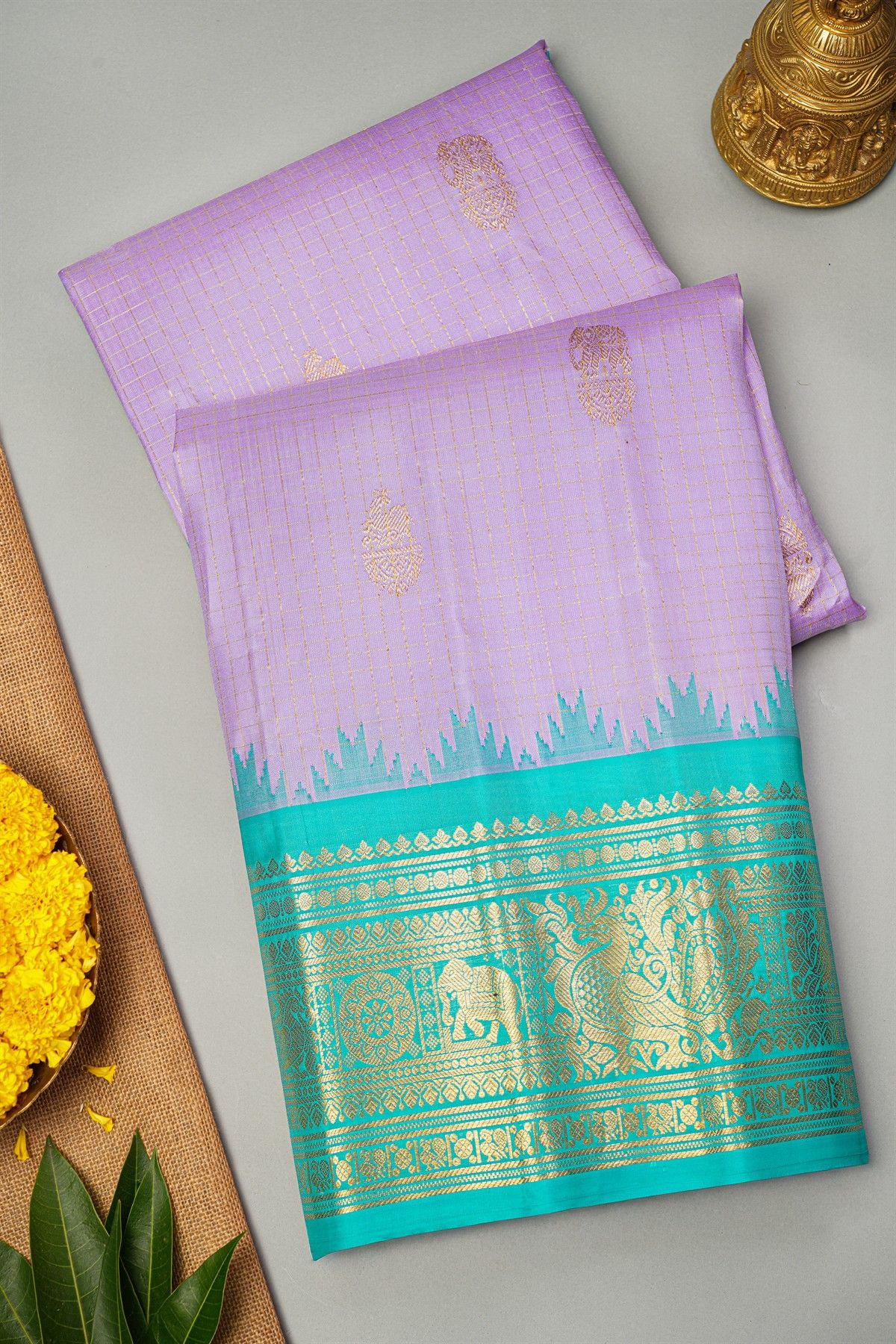 Gadwal Silk Lavender Saree