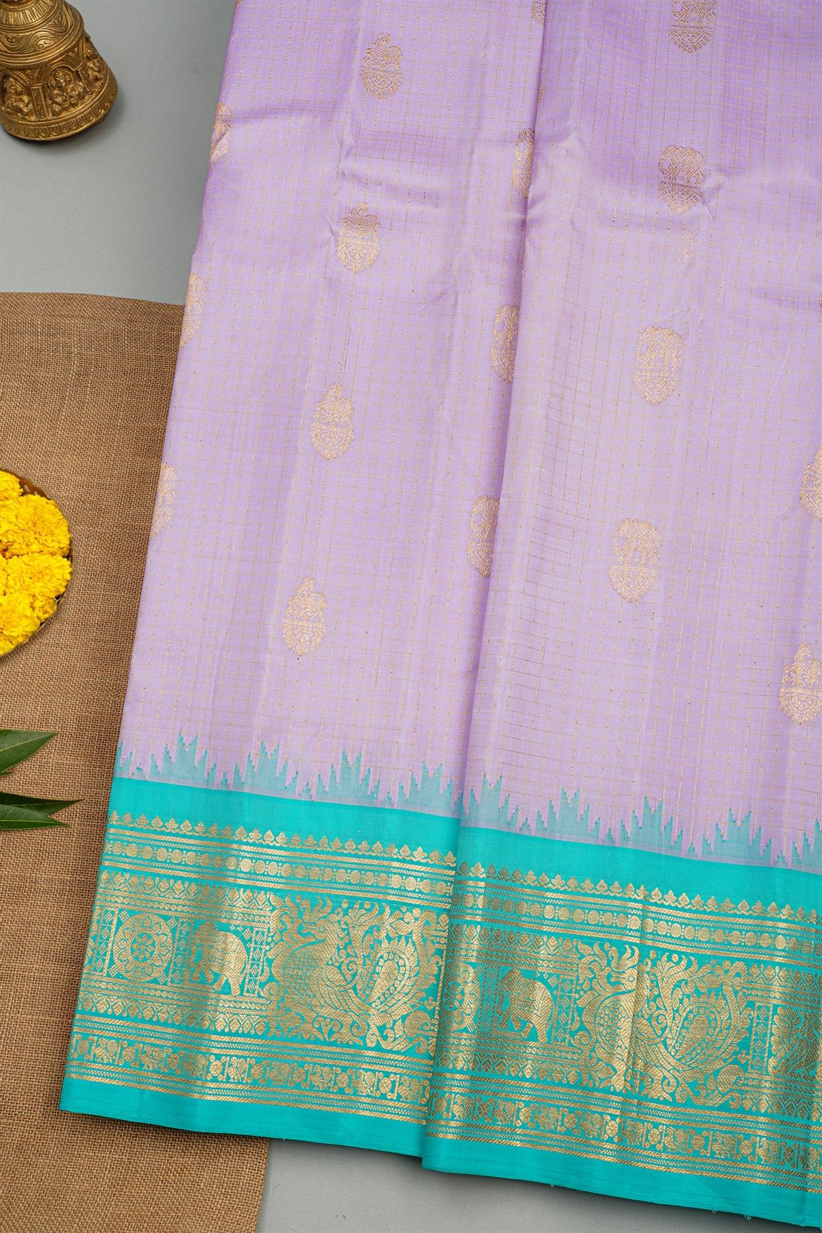 Gadwal Silk Lavender Saree