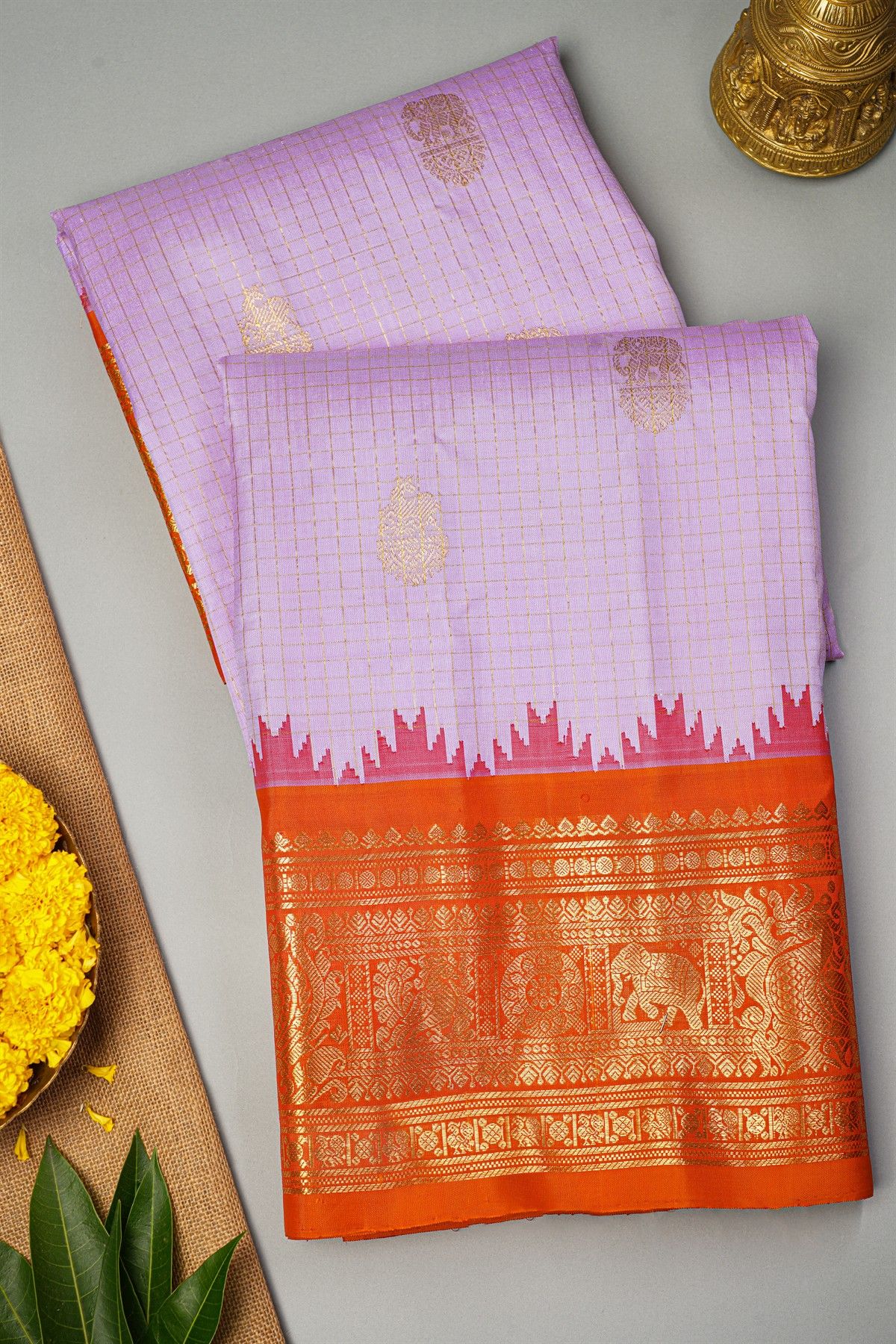 Gadwal Silk Lavender Saree