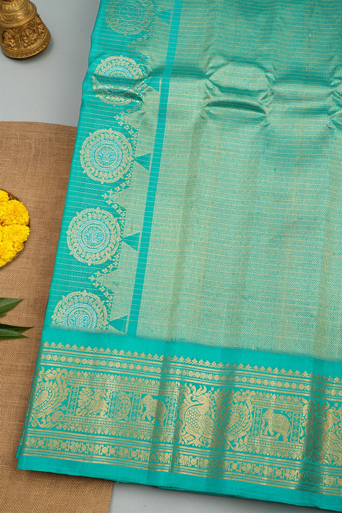 Gadwal Silk Navy Blue Saree