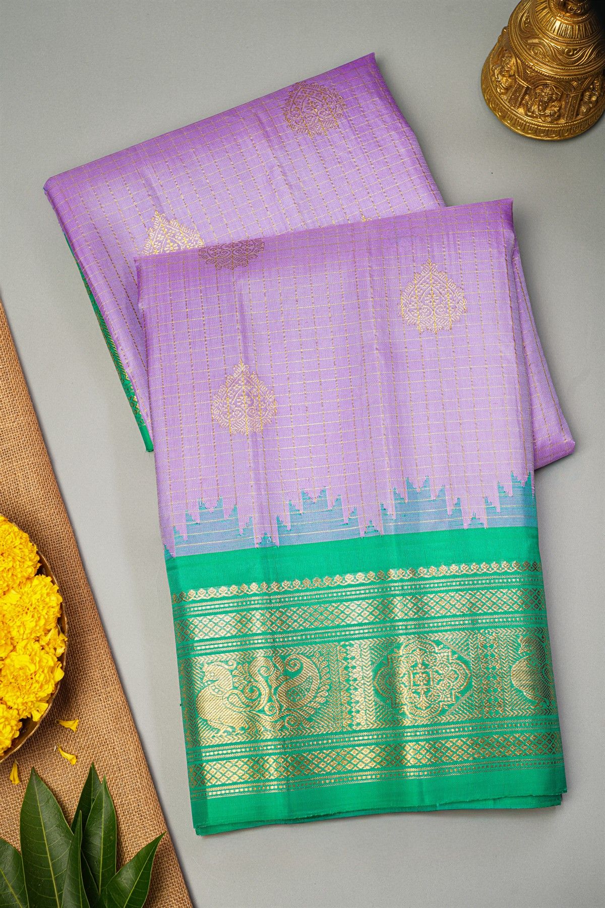 Gadwal Silk Lavender Saree