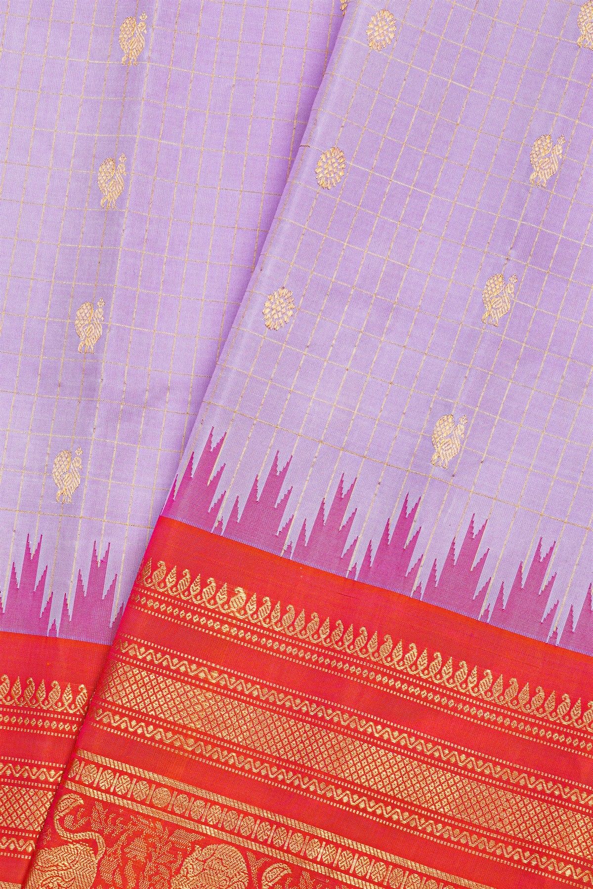 Gadwal Silk Lavender Saree