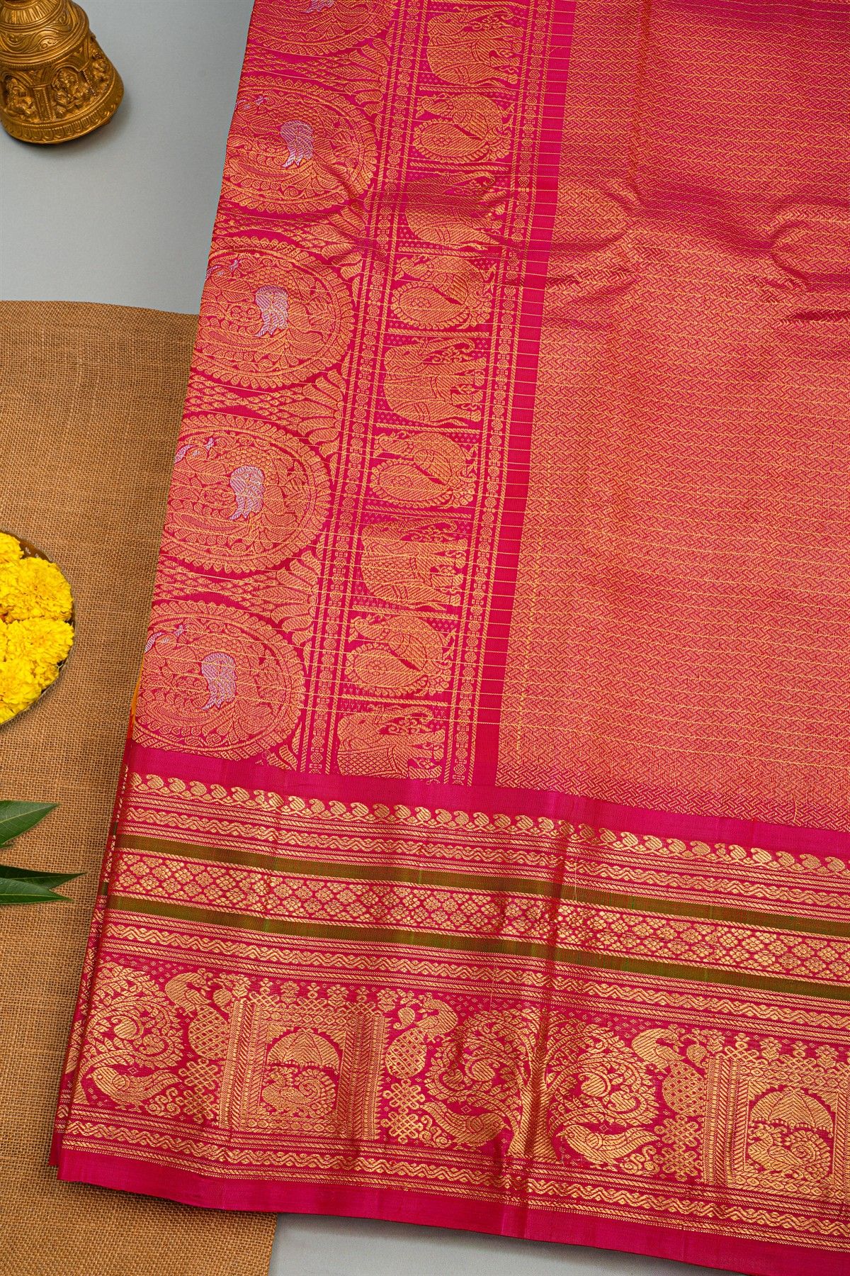 Gadwal Silk Yellow Saree