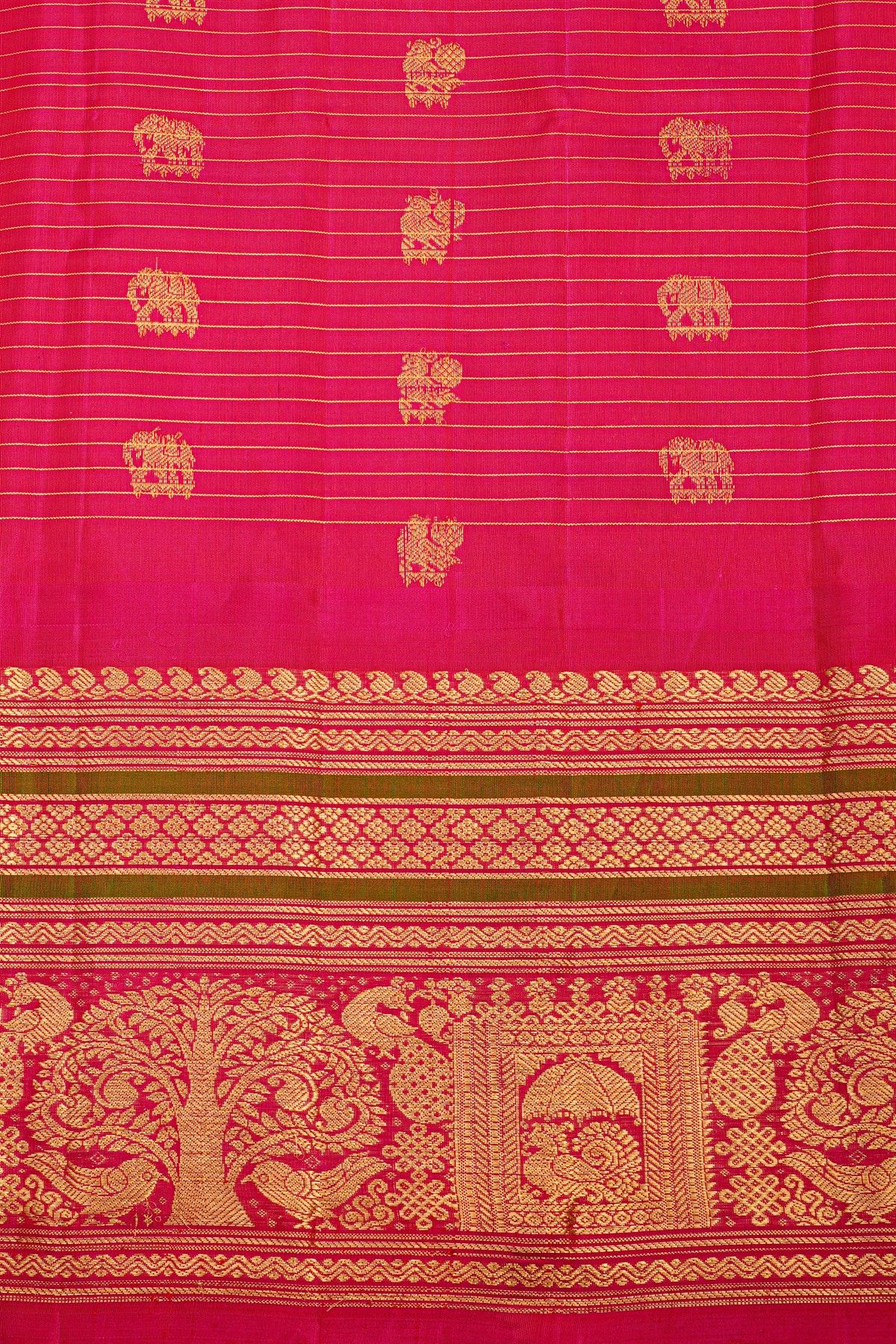 Gadwal Silk Yellow Saree