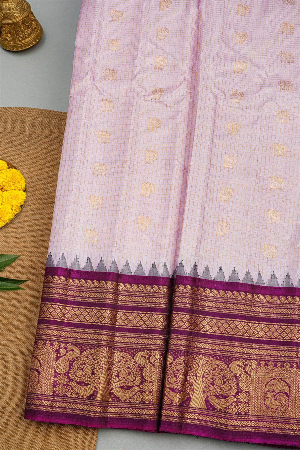 Gadwal Silk Lavender Saree
