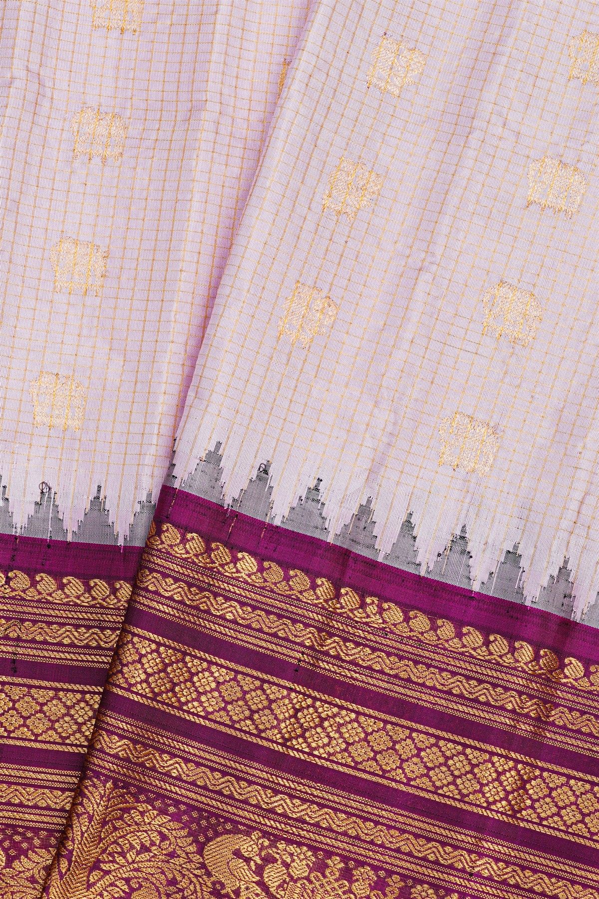 Gadwal Silk Lavender Saree