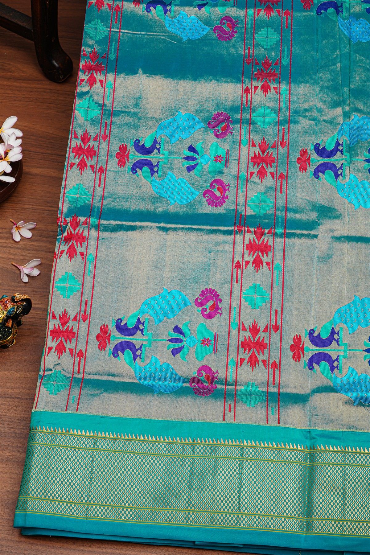 Narayanpet Silk Sky Blue Saree