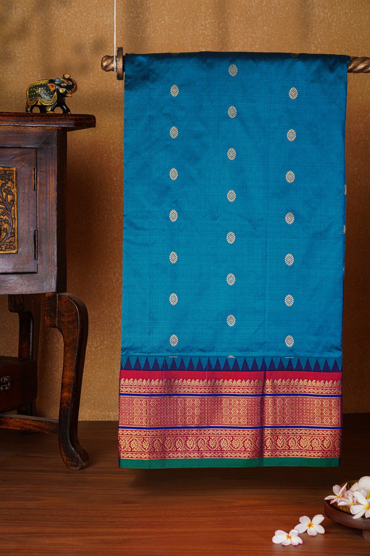 Narayanpet Silk Blue Saree