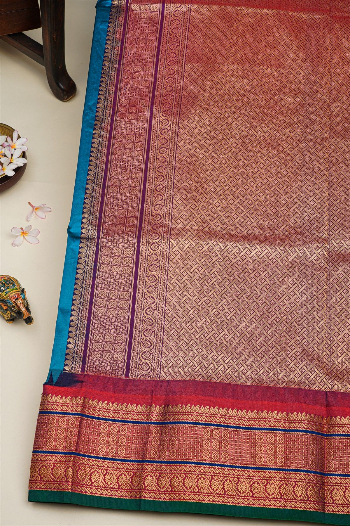Narayanpet Silk Blue Saree