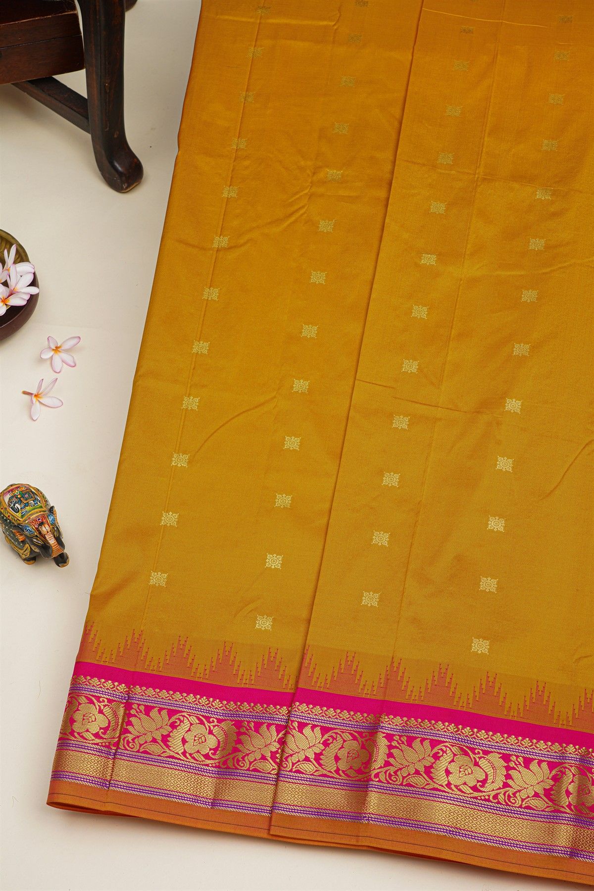 Narayanpet Silk Mustard Saree