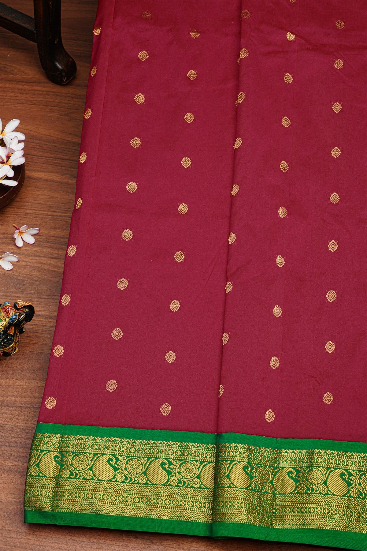 Narayanpet Silk Maroon Saree