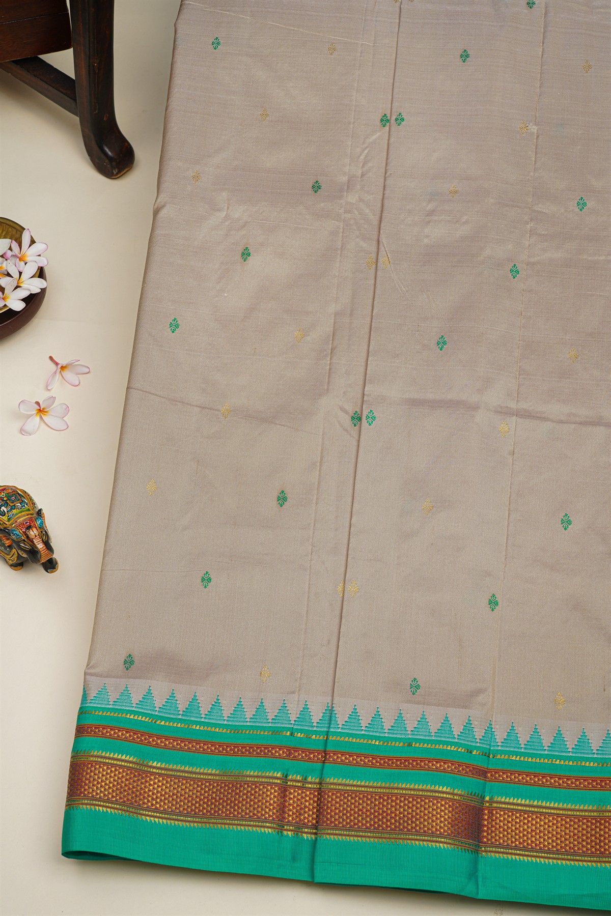 Narayanpet Silk Cream Saree