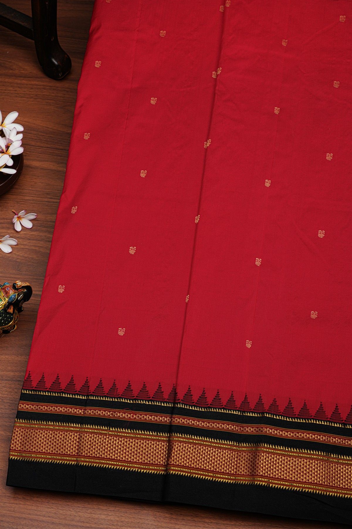 Narayanpet Silk Red Saree