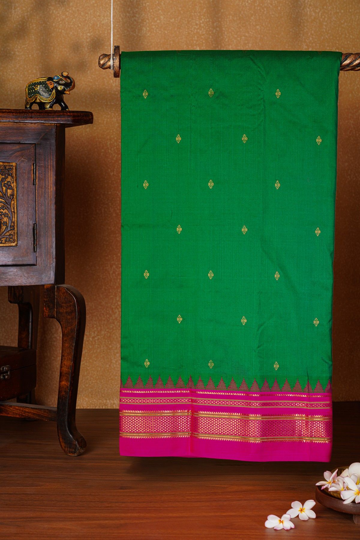 Narayanpet Silk Green Saree