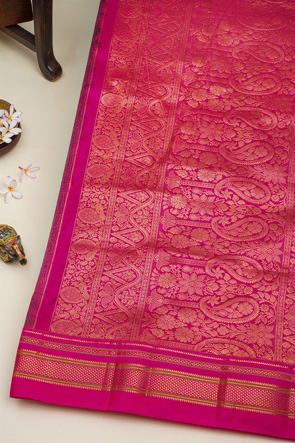 Narayanpet Silk Green Saree